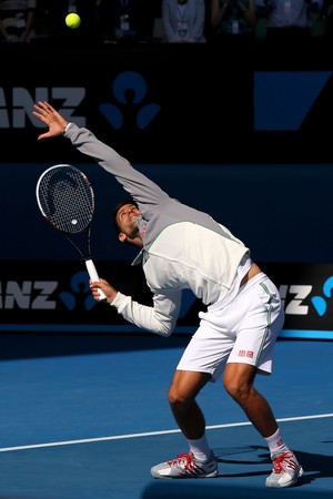 tênis novak djokovic imitação boris becker aberto da austrália (Foto: Getty Images)