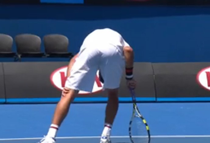 Marcelo Melo com dores na perna aberto da australia tenis (Foto: Reprodução )