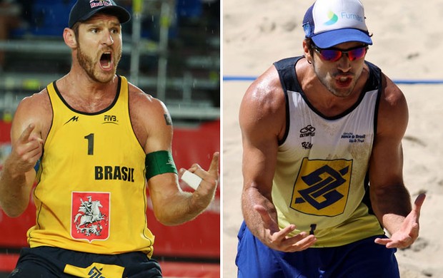 Alison e Bruno Schmidt (Foto: Montagem sobre foto da FIVB)