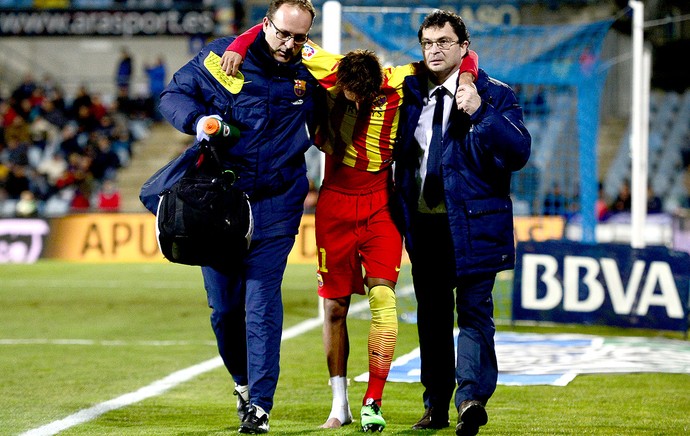 Neymar machucado jogo Barcelona e Getafe (Foto: AFP)