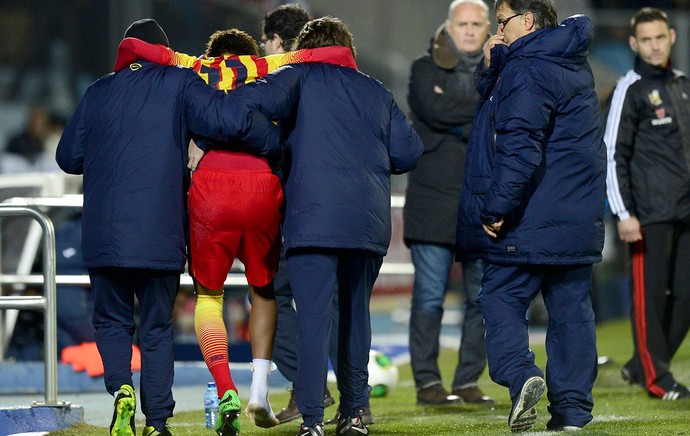 Neymar machucado jogo Barcelona e Getafe (Foto: AFP)