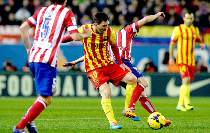 Messi jogo Atlético de Madrid e Barcelona (Foto: AFP)