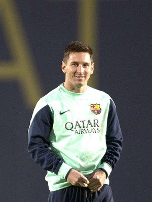 Messi no treino do Barcelona (Foto: EFE)