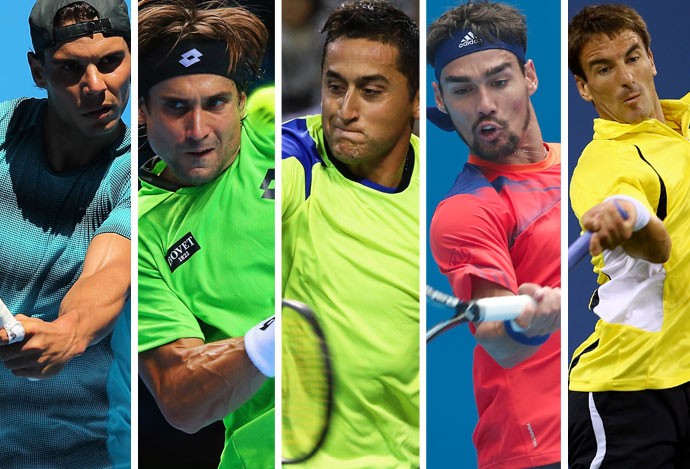 MONTAGEM - tênis nadal ferrer fognini robredo almagro (Foto: Agência Getty Images)