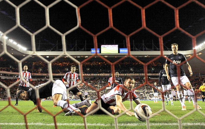  Phil Bardsley gol Sunderland contra Manchester United (Foto: Reuters)