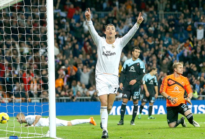 Cristiano Ronaldo comemoração Real Madrid contra Celta (Foto: AP)