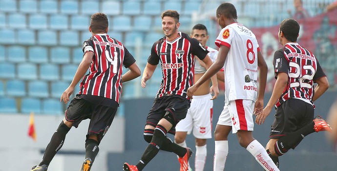 São Paulo comemoração jogo Auto Esporte Copinha (Foto: Marcos Bezerra / Agência Estado)