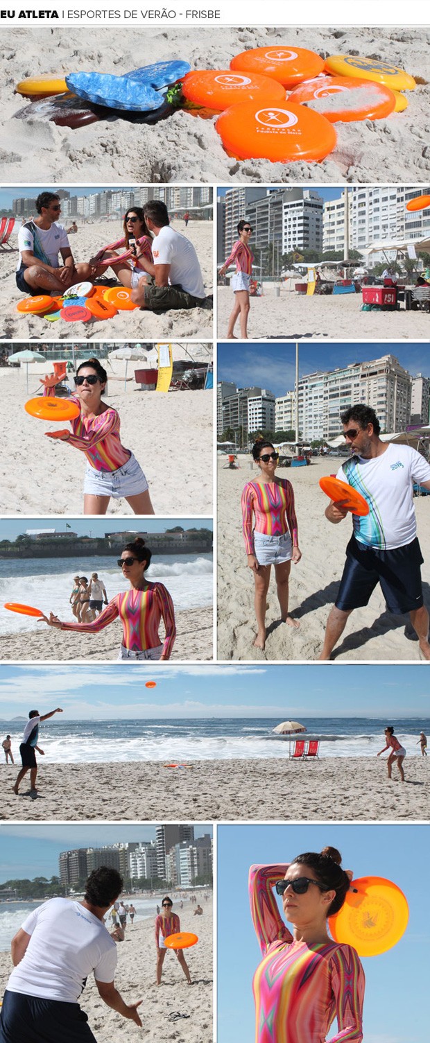 mosaico Fernanda Paes Leme eu atleta Frisbe 2 (Foto: Sandro Gama)