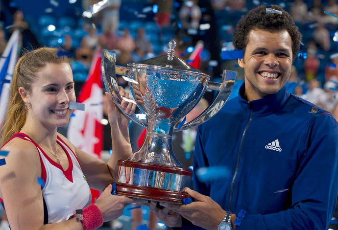 tênis Alize Cornet e Jo-Wilfried Tsonga (Foto: AFP)