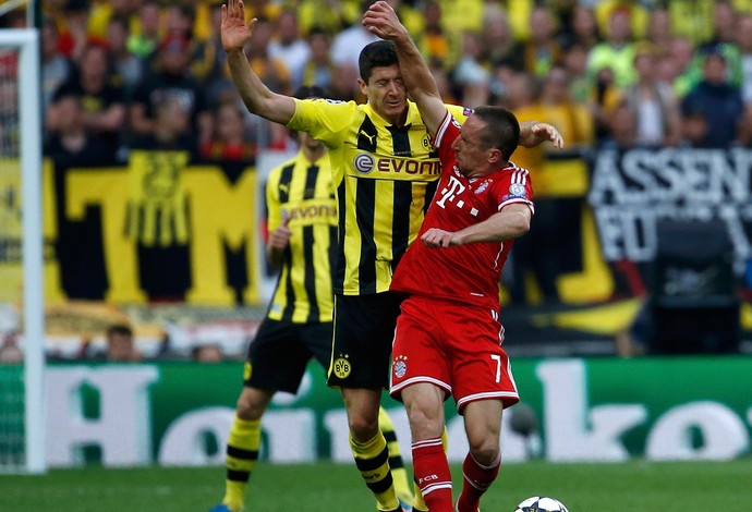 Ribery e Lewandowski Bayern de Munique x Borussia Dortmund (Foto: Reuters)