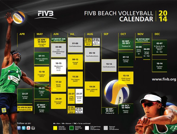 calendário 2014 volei de praia (Foto: Divulgação/FIVB)