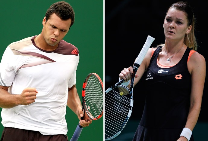 montagem Jo-Wilfried Tsonga e Agnieszka Radwanska (Foto: Getty Images)