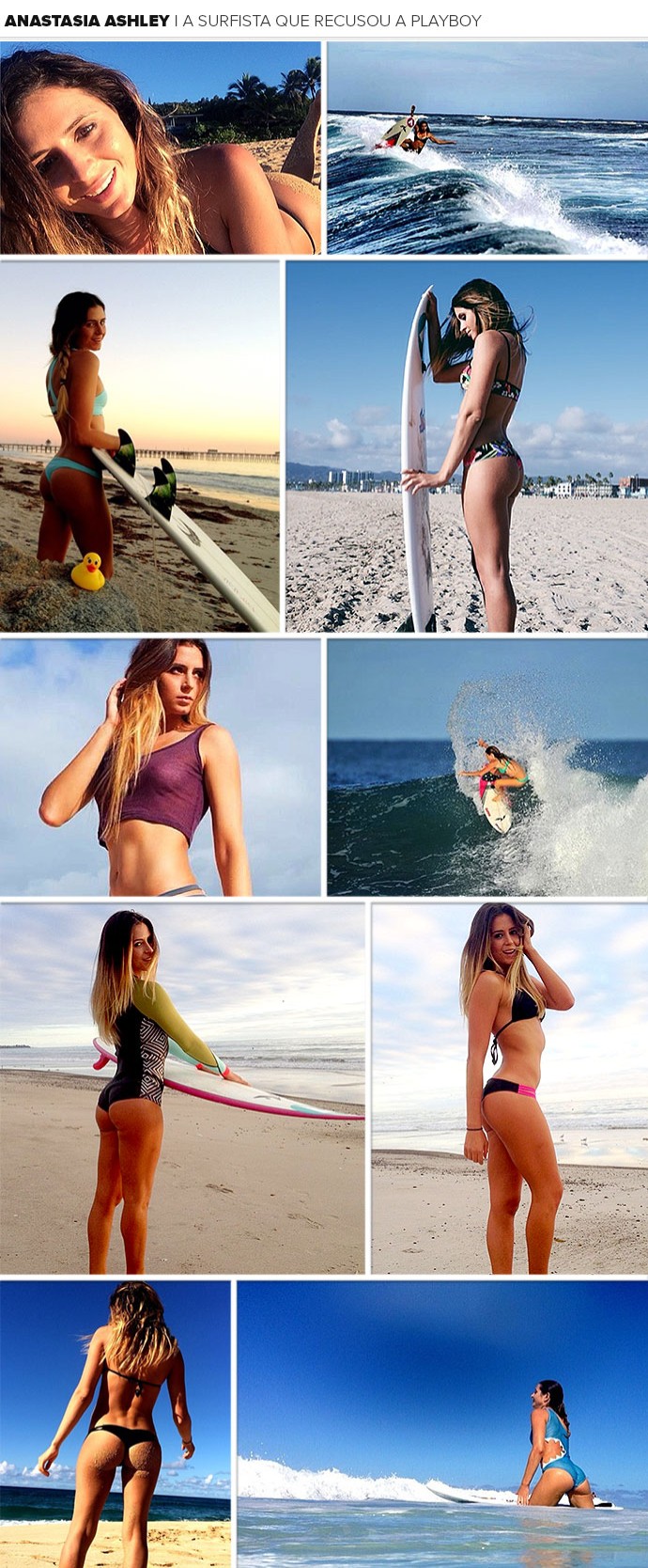 Mosaico Anastasia Ashley surfe modelo (Foto: Editoria de Arte)