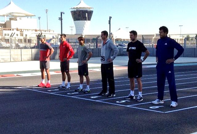 tênis Rafael Nadal, Novak Djokovic, Andy Murray, David Ferrer, Jo Wilfried Tsonga e Stanislas Wawrinka Abu Dhabi (Foto: Reprodução / Twitter)