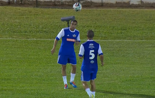 Lucas; jogo festivo (Foto: Reprodução SporTV)