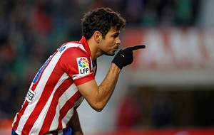 diego costa comemora, Atlético de Madrid x Elche (Foto: AP)