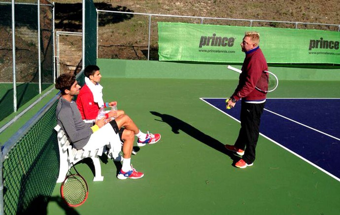 Djokovic treino tênis com Boris Becker (Foto: Reprodução / Instagran)