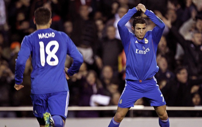 cristiano ronaldo gol valencia x real madrid (Foto: EFE)