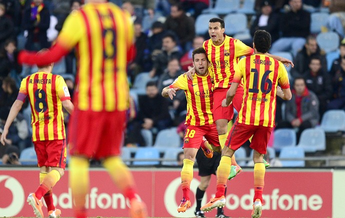 Pedro comemoração gol Barcelona contra Getafe (Foto: AFP)