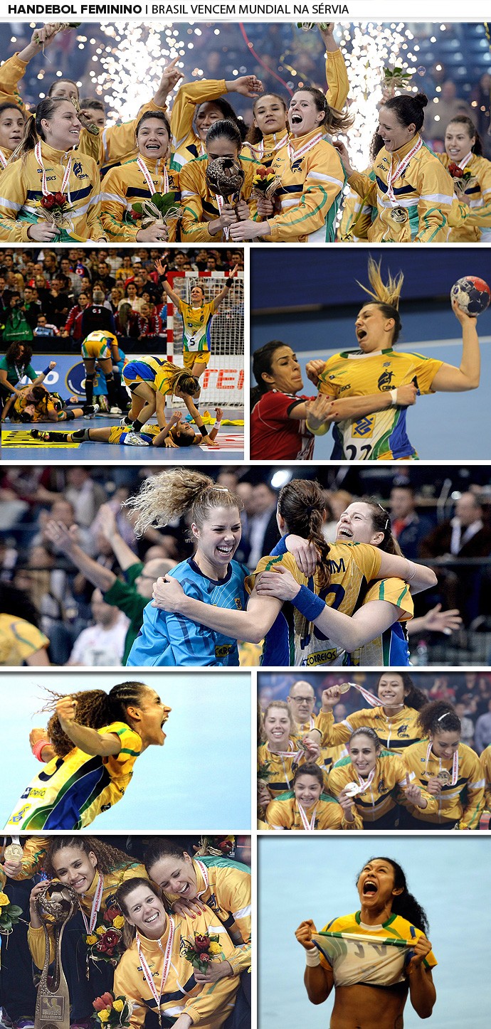 mosaico Brasil handebol campeão taça (Foto: Editoria de Arte)