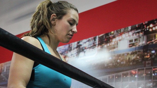 MMA treino Miesha Tate em Vegas (Foto: Evelyn Rodrigues)