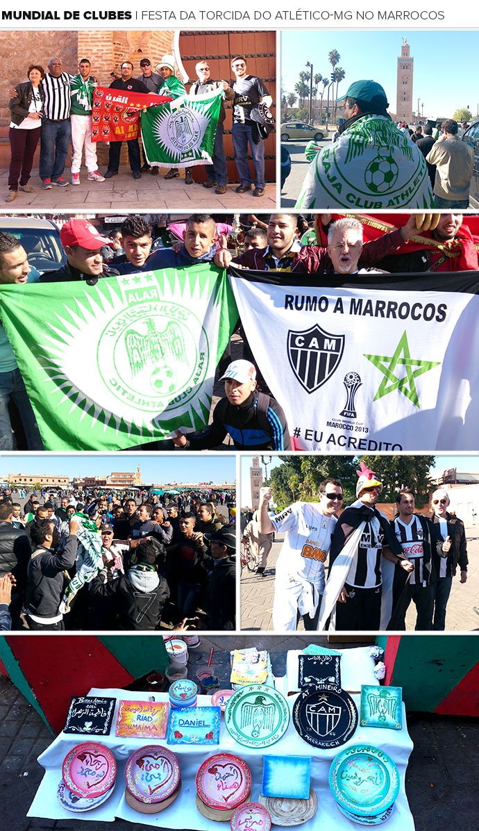 Mosaico torcida do Atlético-MG Marrocos Mundial (Foto: Editoria de Arte)