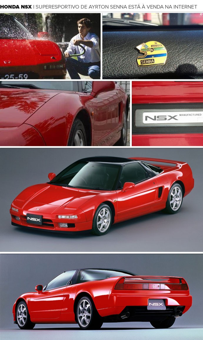 Mosaico carro Ayrton Senna Acura NSX (Foto: Editoria de arte / Globoesporte.com)