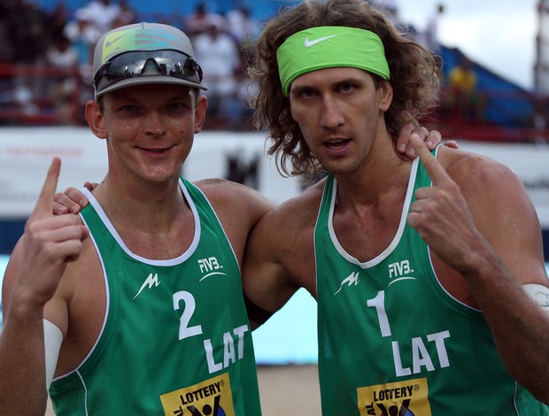 vôlei de praia Smedins e Samoilovs Durban (Foto: FIVB)