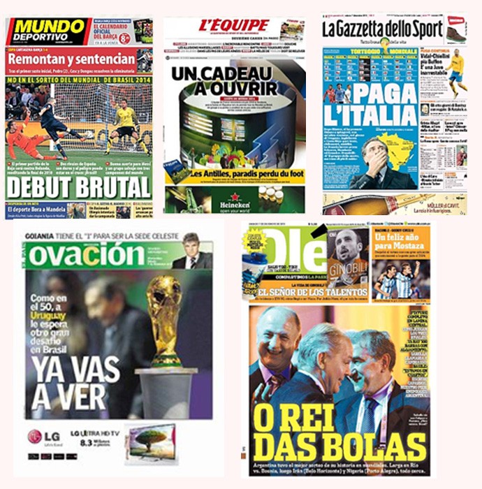 capa jornais sorteio copa do mundo (Foto: Reprodução )