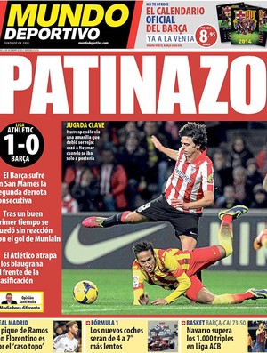 Mundo Deportivo repercute derrota do Barcelona: Patinazo (Foto: Reprodução / Mundo Deportivo)