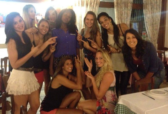 meninas do Maranhão Vôlei no hotel em São Luís (Foto: Arquivo Pessoal)