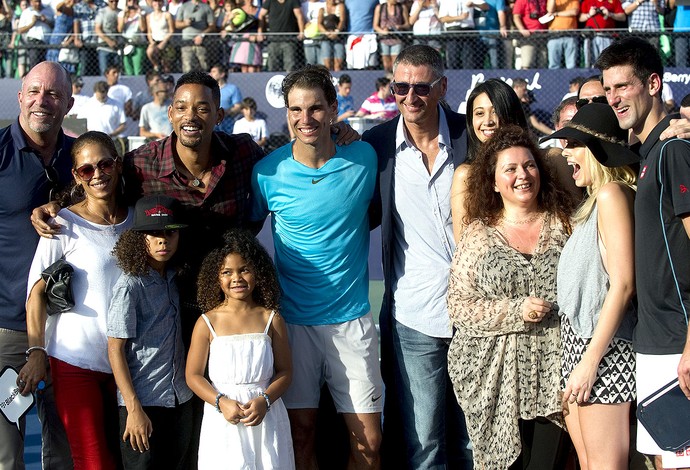 Djokovic tênis exibição Nadal em Buenos Aires com ator Will Smith (Foto: AFP)