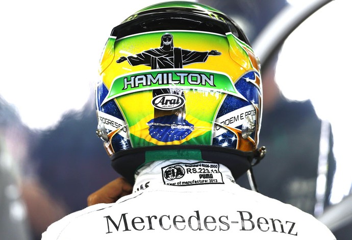 Capacete Cristo Redento Lewis Hamilton GP Brasil (Foto: Getty Images)