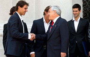 Nadal com o presidente do Chile Sebastian Pinera tênis (Foto: AFP)