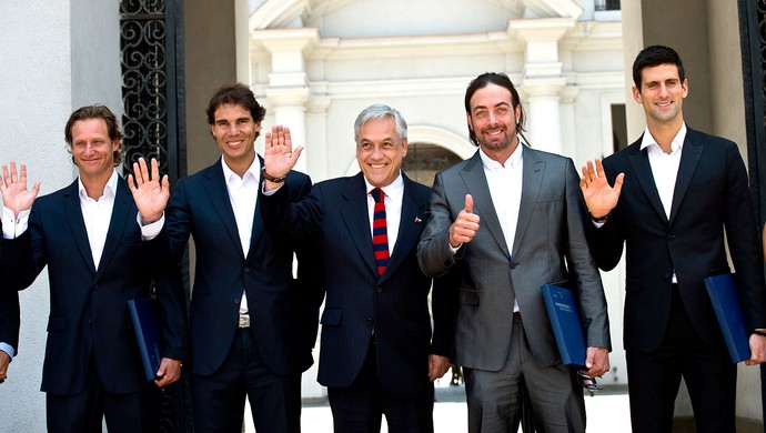 Nadal Djokovic tênis presidente do Chile (Foto: AFP)