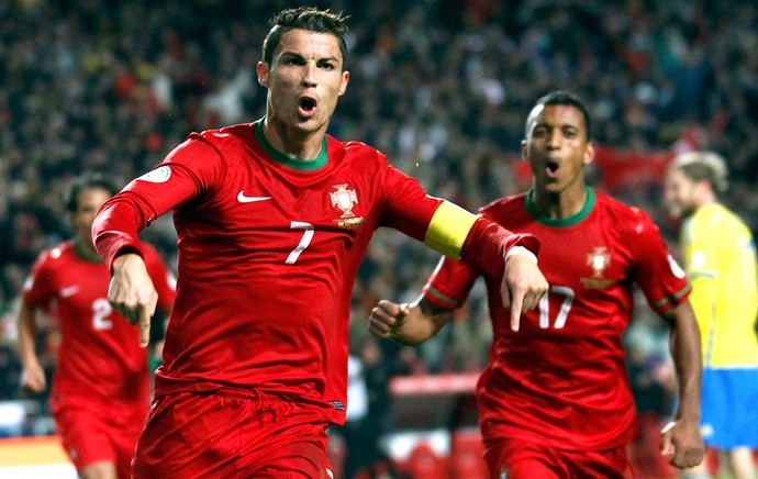 Cristiano Ronaldo comemora gol de Portugal contra a Suécia (Foto: Agência Reuters)