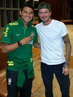 Beckham e Thiago Silva Seleção (Foto: Márcio Iannacca)