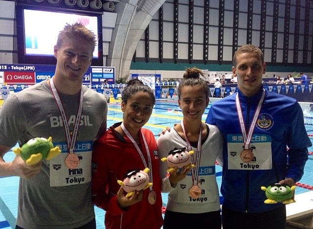 Revezamento 4x50m medley,, da natação, na Copa do Mundo (Foto: Reprodução Facebook)