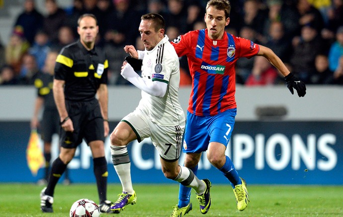 Ribery jogo Bayern de Munique contra  Viktoria Plzen Liga dos Campeões (Foto: AP)