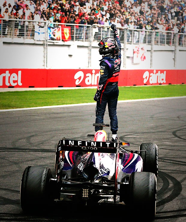 Vettel comemoração título GP da India (Foto: Reuters)