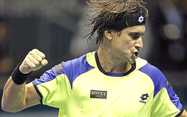 David Ferrer comemoração tênis contra Jerzy Janowicz (Foto: EFE)