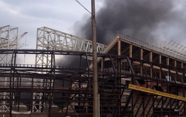 Incêndio na Arena Pantanal (Foto: Inaián Souza/Arquivo pessoal)