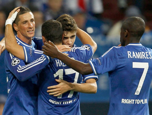 Fernando Torres Comemoração Schalke 04 x Chelsea Liga dos Campeões (Foto: Reuters)