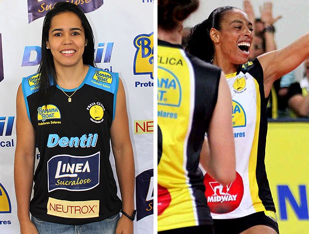 MONTAGEM - Vôlei  Taíssa, do Praia e Arlene Xavier  Minas Tênis Clube (Foto: Editoria de arte)