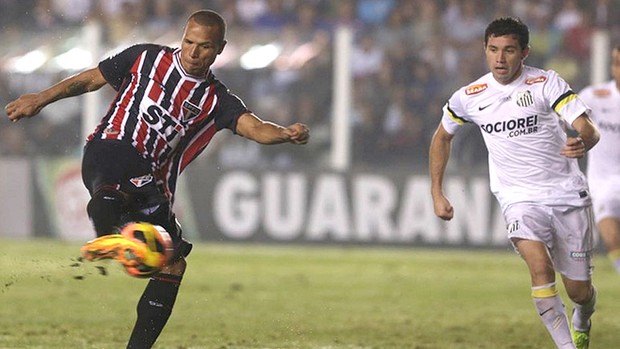 Luis Fabiano jogo Santos contra São Paulo (Foto: Rubens Chiri / saopaulofc.net)