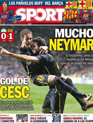 capa do jornal &quot;Sport&quot; elogiando Neymar (Foto: Reprodução )