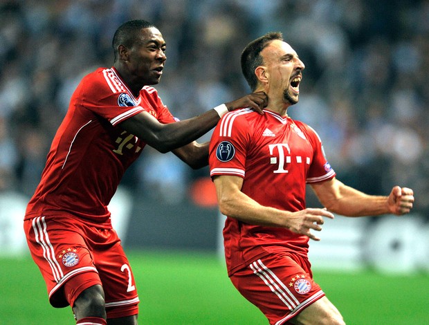 Ribery comemoração jogo Bayern de Munique e Manchester City (Foto: AP)