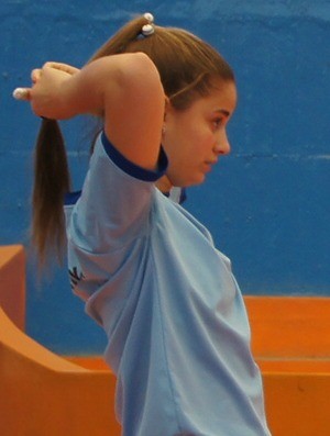 Bárbara mexe no cabelo durante o treino (Foto: Thierry Gozzer)