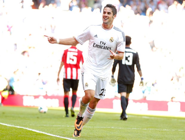 Isco comemora gol do Real Madrid contra o Atlético de Bilbao (Foto: Agência AP)