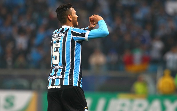 grêmio santos copa do brasil arena souza gol (Foto: Lucas Uebel/Grêmio FBPA)